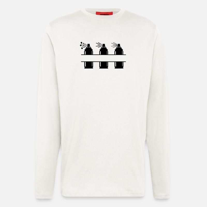 Drei Farbsprühdosen - Langarmshirt - made by SPREAD  - OFF WHITE