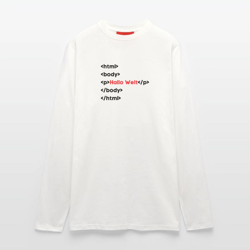Hallo Welt HTML – Lustiges Programmierer & Coding  Langarmshirt - made by SPREAD 