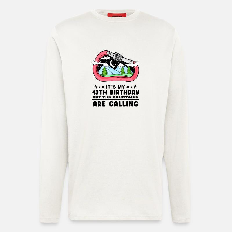 43rd birthday mountains - Longsleeve - made by SPREAD  - OFF WHITE