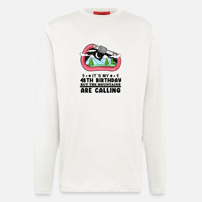 48th birthday Wanderer Bergberge - Longsleeve - made by SPREAD - OFF WHITE