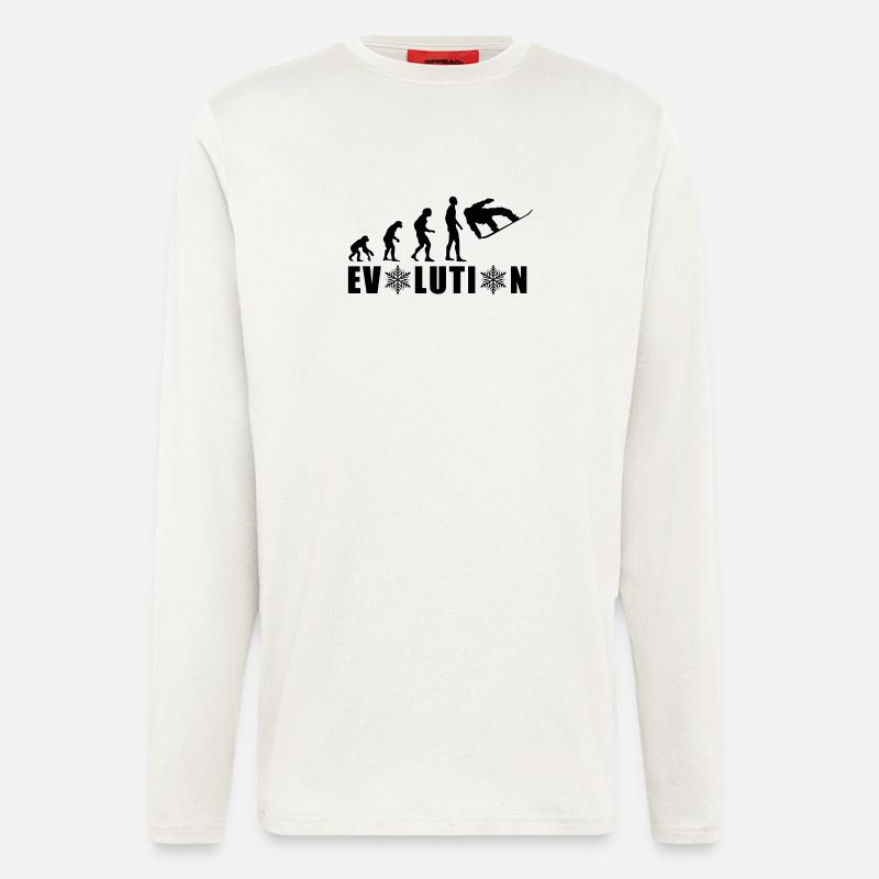 EVOLUTION SNOWBOARD Snow Winter Gift - Longsleeve - made by SPREAD  - OFF WHITE