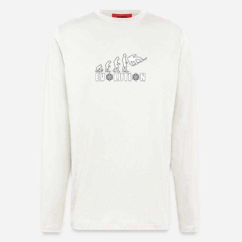 EVOLUTION SNOWBOARD Schnee Winter Geschenk - Langarmshirt - made by SPREAD  - OFF WHITE