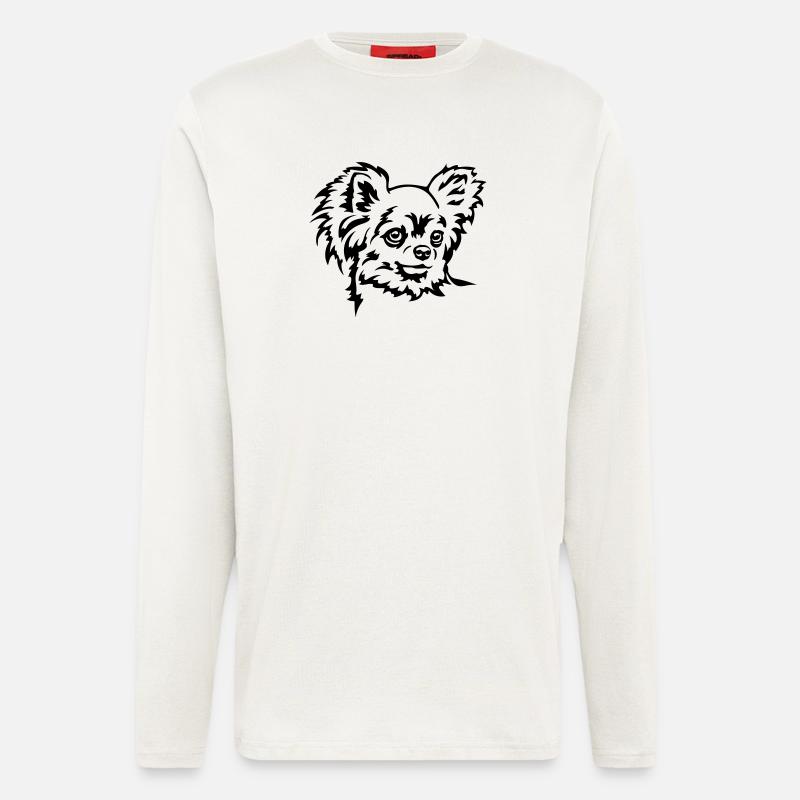 Chihuahua Kopf - Langarmshirt - made by SPREAD  - OFF WHITE
