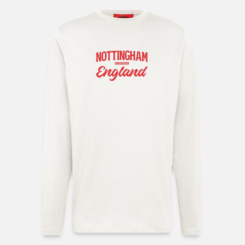 Nottingham England Script - Longsleeve - made by SPREAD  - OFF WHITE