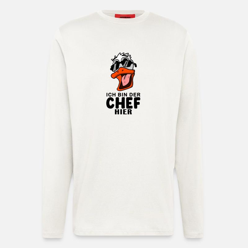 Cool Ente Chef Spruch - Langarmshirt - made by SPREAD - OFF WHITE