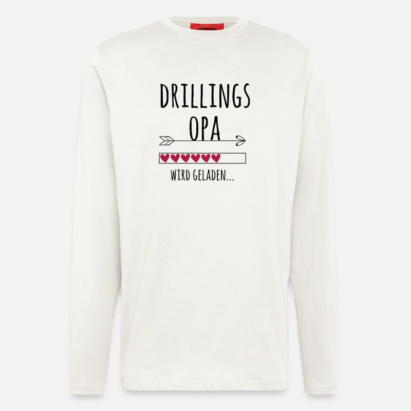 werdender Drillingsopa Schwangerschaft Drillinge - Langarmshirt - made by SPREAD - OFF WHITE