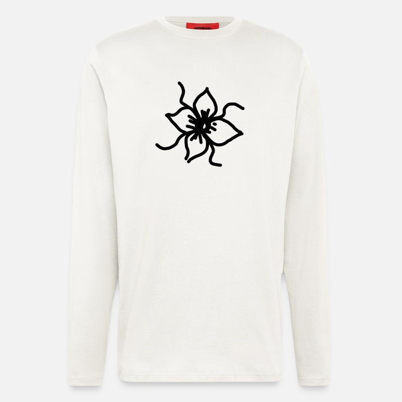 Fleurs de fleurs - Manches longues bio décontracté fabriqué en UE - OFF WHITE