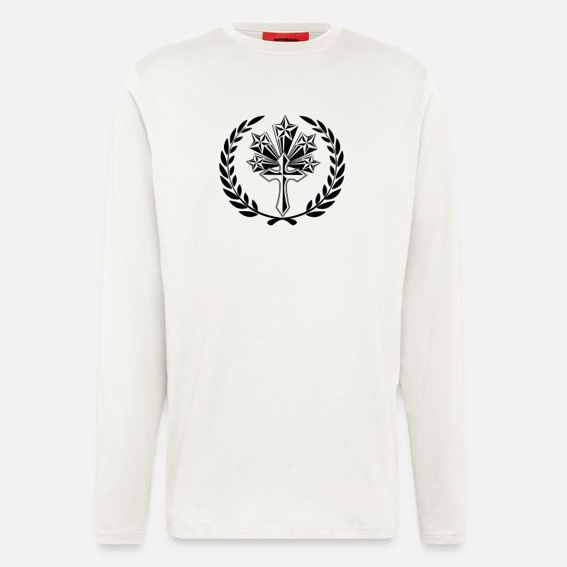Kreuz im Lorbeerkranz Logo - Langarmshirt - made by SPREAD  - OFF WHITE