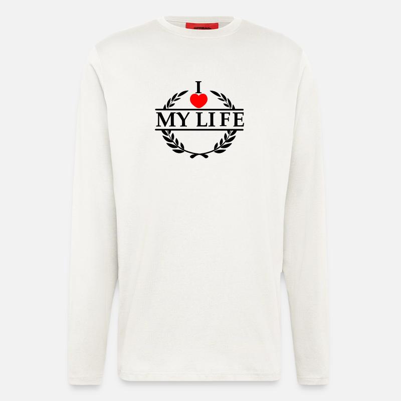 Liebe dich Herz 020 - Langarmshirt - made by SPREAD  - OFF WHITE