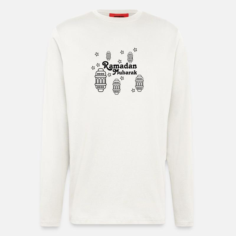 Ramadan Mubarak lights, asterisks - Longsleeve - made by SPREAD  - OFF WHITE
