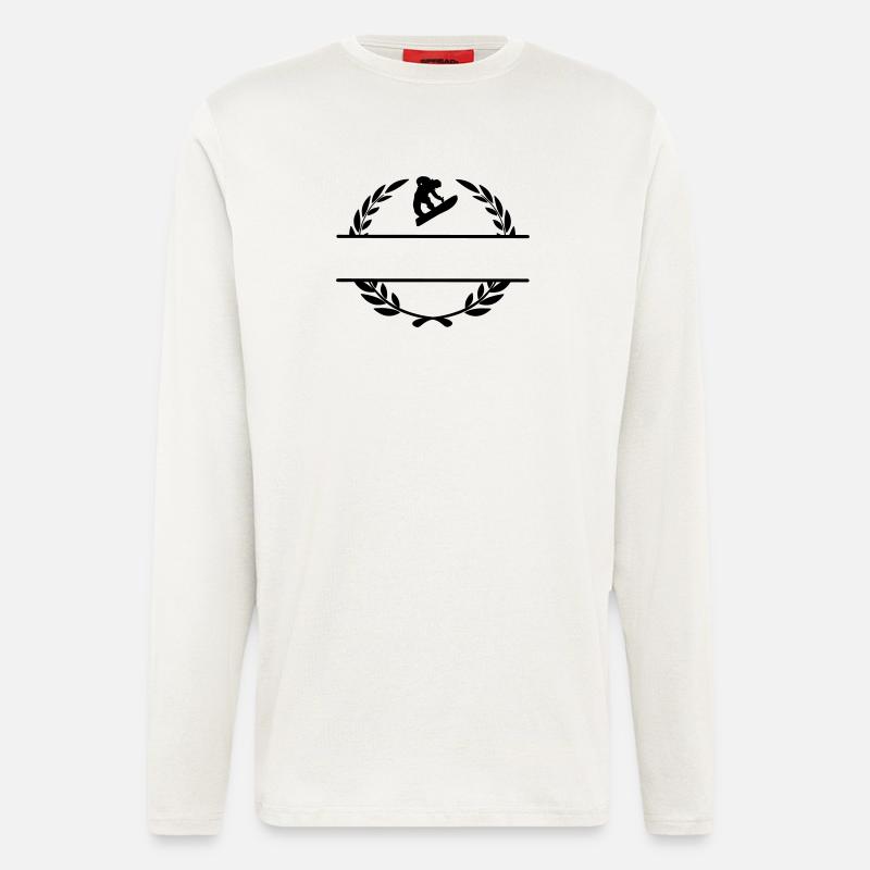 Snowboarder jumped into laurel wreath - Longsleeve - made by SPREAD  - OFF WHITE