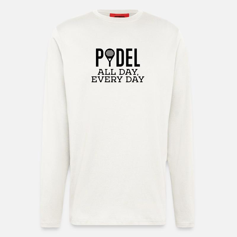 Schläger Padel Training Padelspiel Statement - Langarmshirt - made by SPREAD  - OFF WHITE
