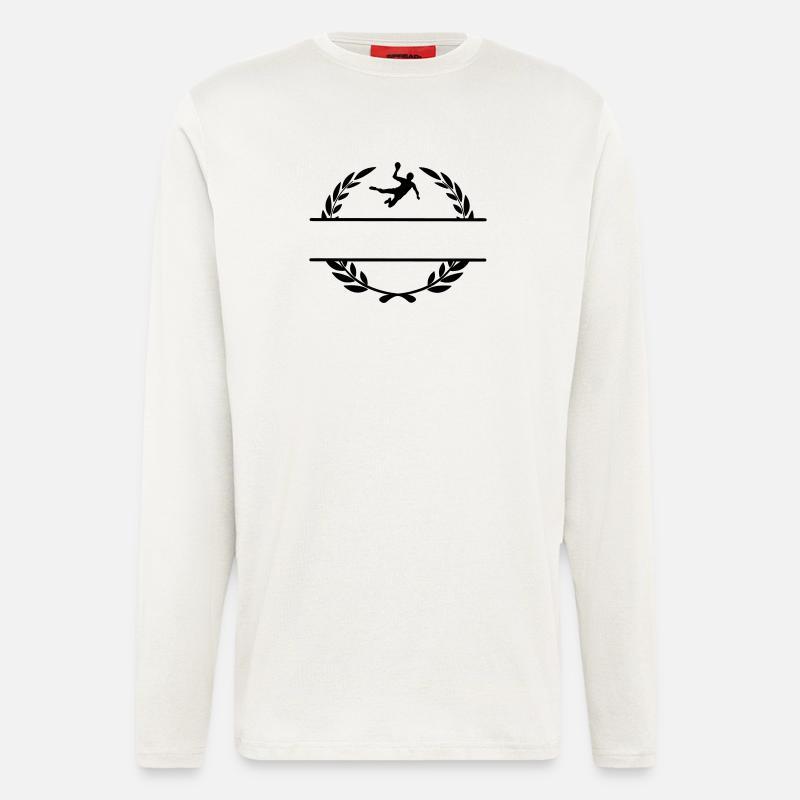 Handballer-Monogramm im Lorbeerkranz - Langarmshirt - made by SPREAD  - OFF WHITE