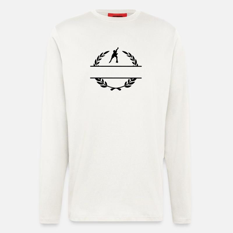 Rochen mit Lorbeerkranz-Monogramm - Langarmshirt - made by SPREAD  - OFF WHITE
