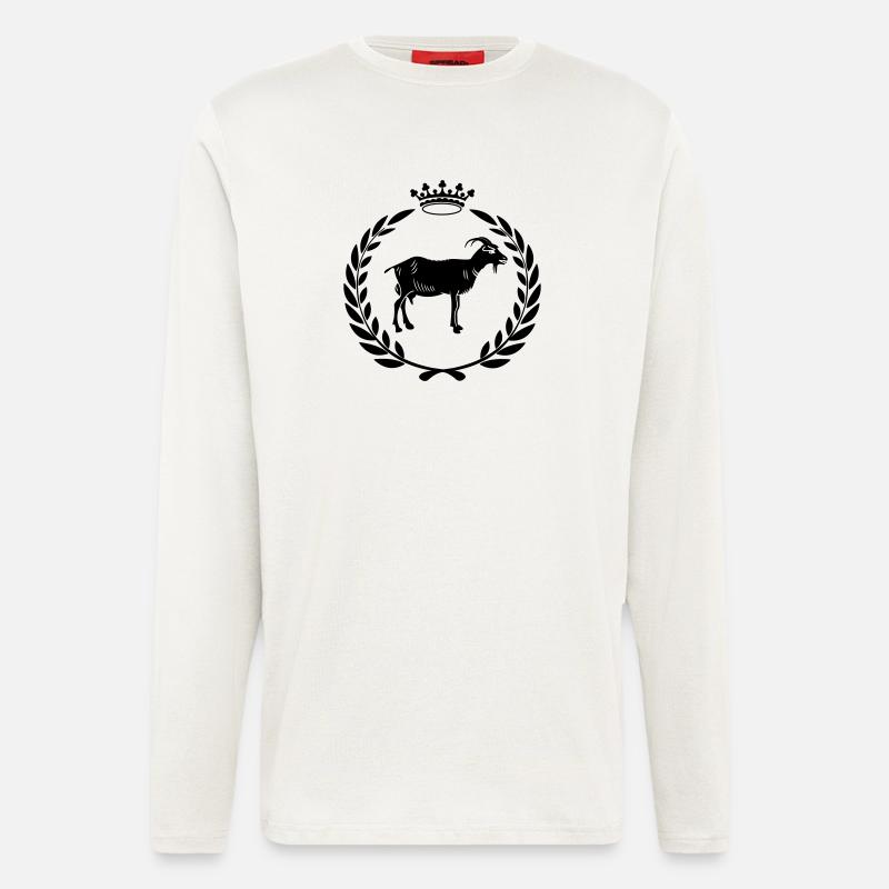 Bester Ziegen- oder Käse-Lorbeerkranz - Langarmshirt - made by SPREAD  - OFF WHITE