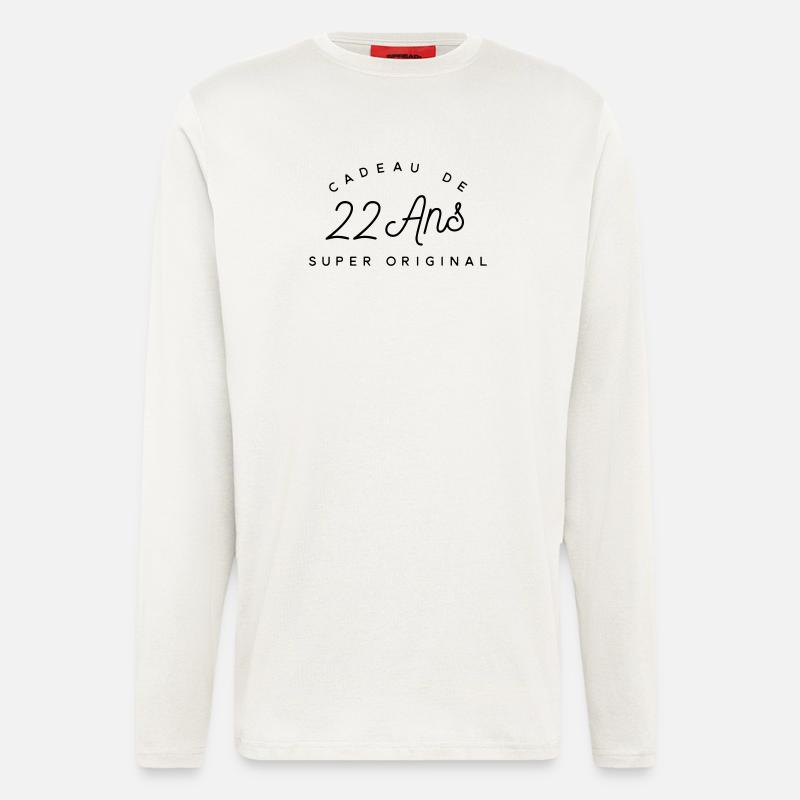 Cadeau 22 ans super original - Manches longues bio décontracté fabriqué en UE - OFF WHITE