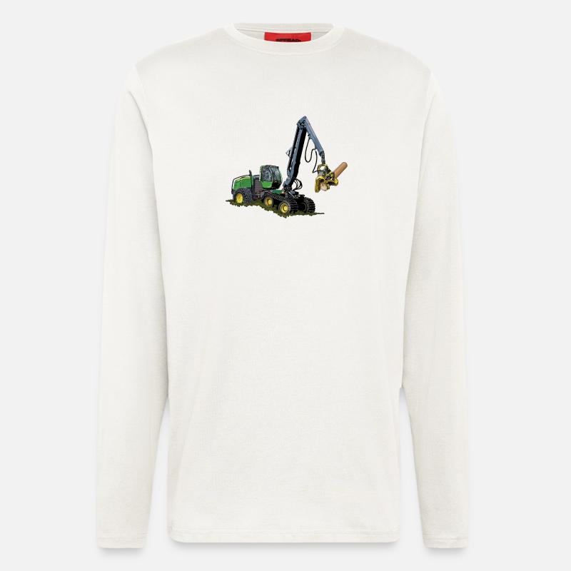 Moissonneuse-batteuse, Moissonneuse-batteuse - Manches longues bio décontracté fabriqué en UE - OFF WHITE