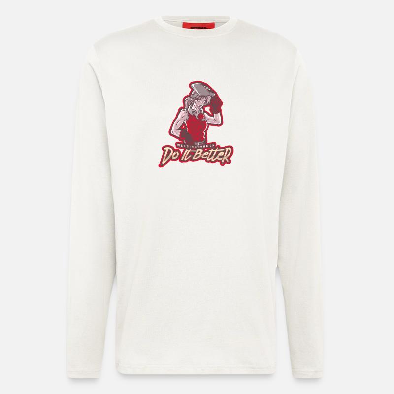 Schweißende Powerfrau – Do It Better - Langarmshirt - made by SPREAD  - OFF WHITE