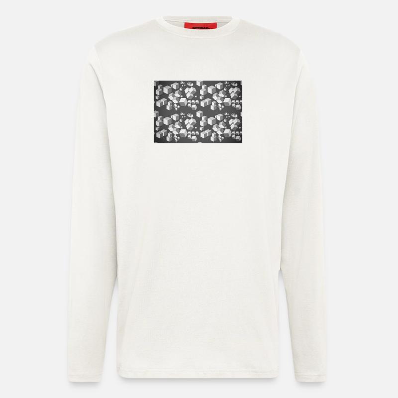 Dekopattern Grau-Weiss - Langarmshirt - made by SPREAD  - OFF WHITE
