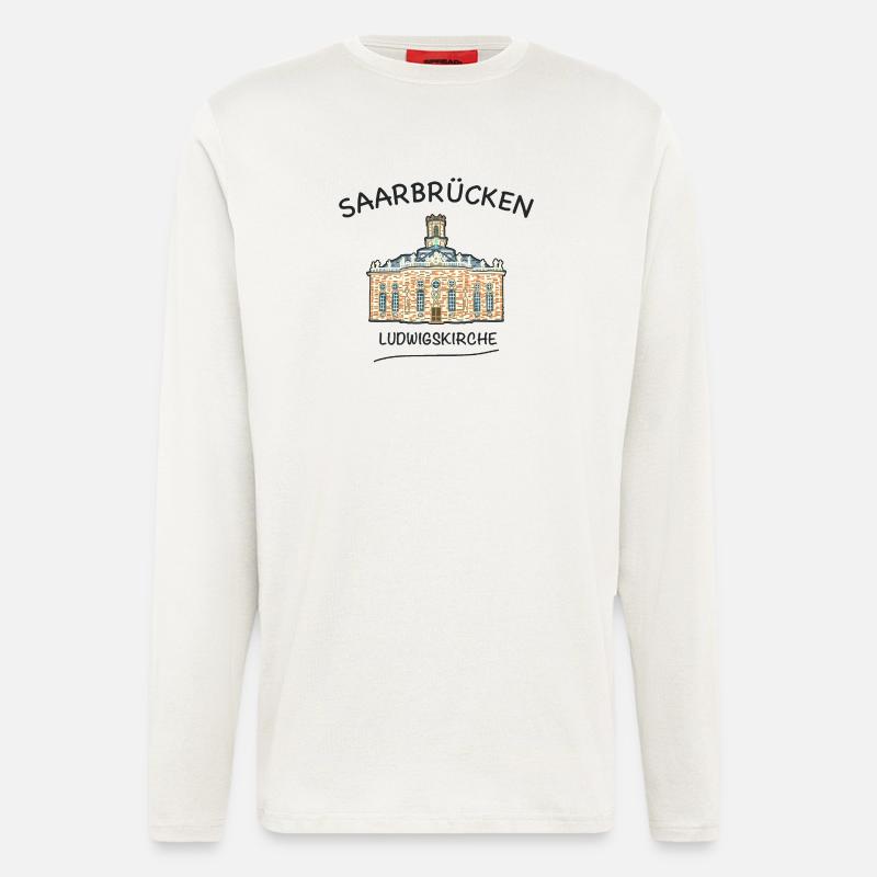 Saarbrücken, Ludwigskirche - Langarmshirt - made by SPREAD - OFF WHITE