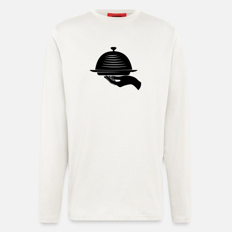 Kellnerhand mit Mahlzeit - Langarmshirt - made by SPREAD  - OFF WHITE