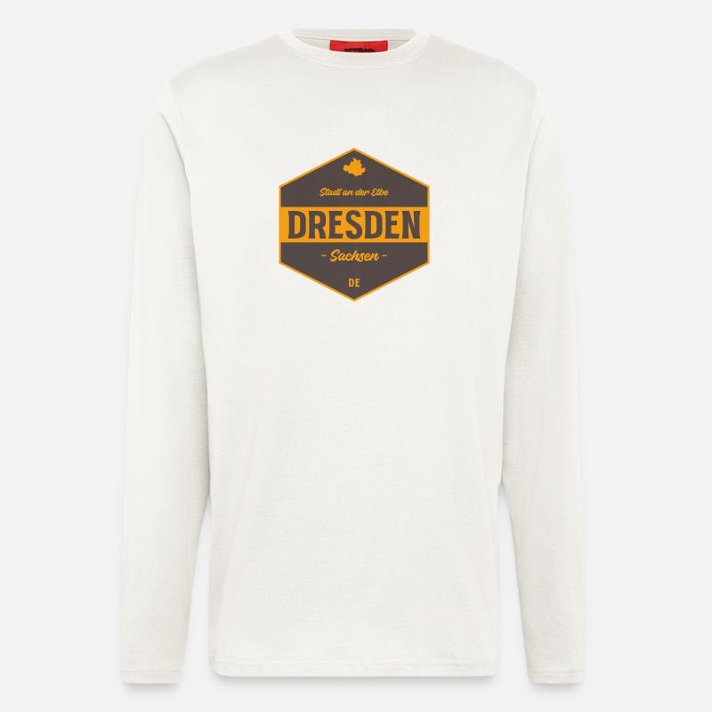 Dresden Stadtbadge Elbe - Langarmshirt - made by SPREAD  - OFF WHITE