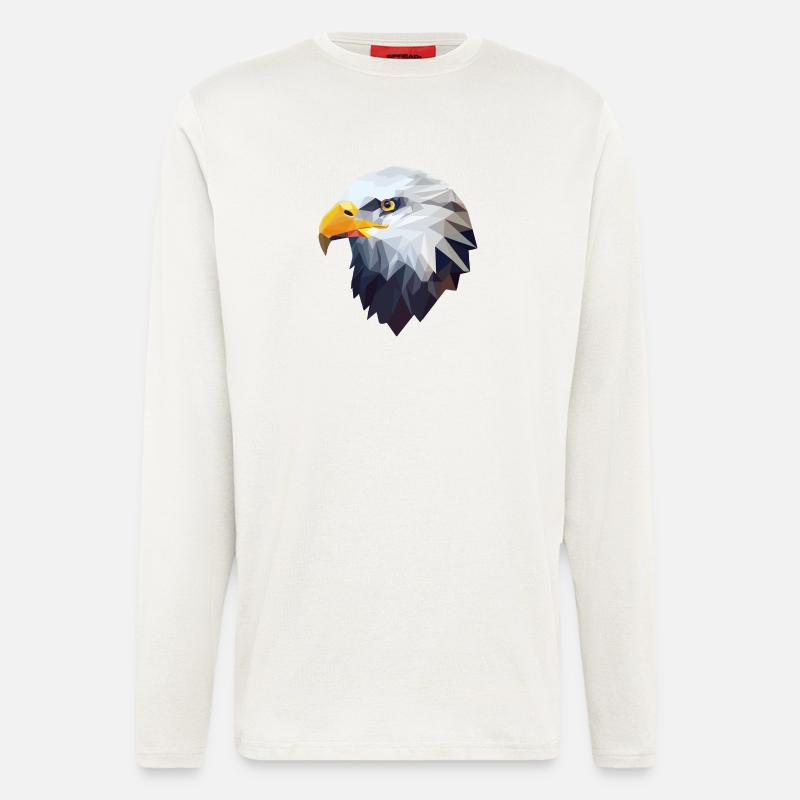 Stylized, geometric eagle - Longsleeve - made by SPREAD  - OFF WHITE