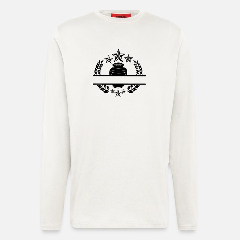 Urne mit Namensausschnitt - Langarmshirt - made by SPREAD  - OFF WHITE