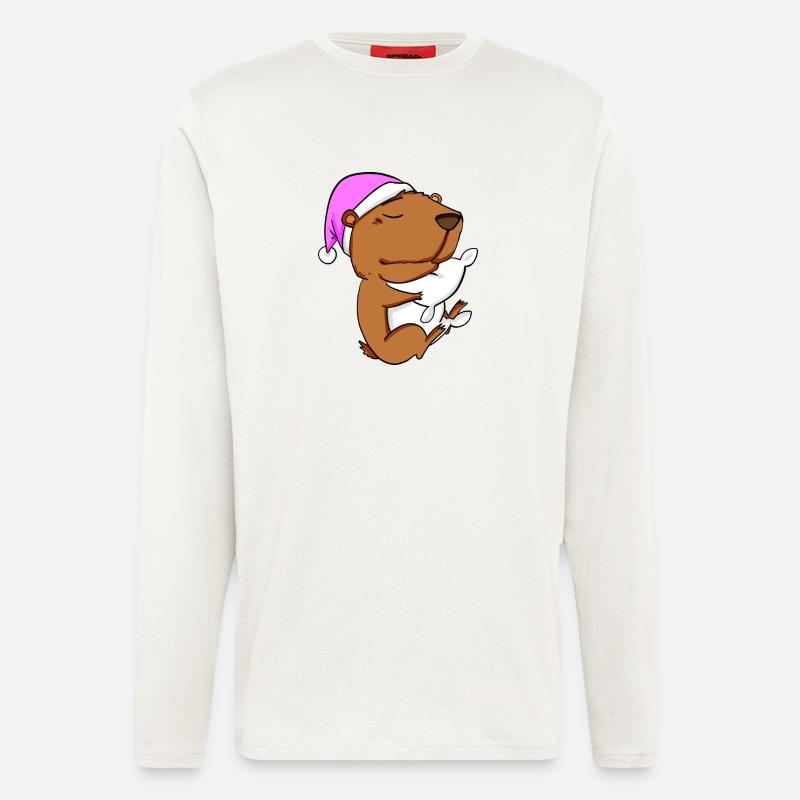 Capybara Wasserschwein - Langarmshirt - made by SPREAD  - OFF WHITE