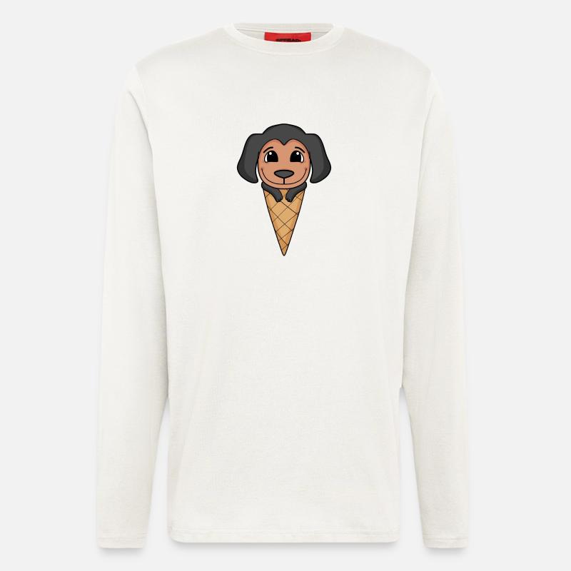 Dobermann Eis Motiv - Langarmshirt - made by SPREAD  - OFF WHITE