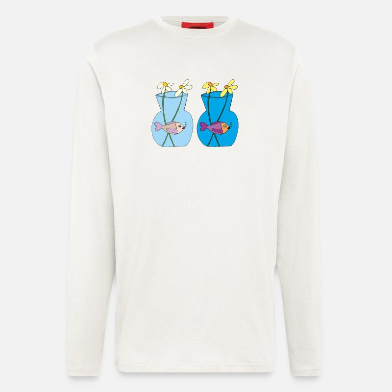 fisch im glas 2er - Langarmshirt - made by SPREAD  - OFF WHITE
