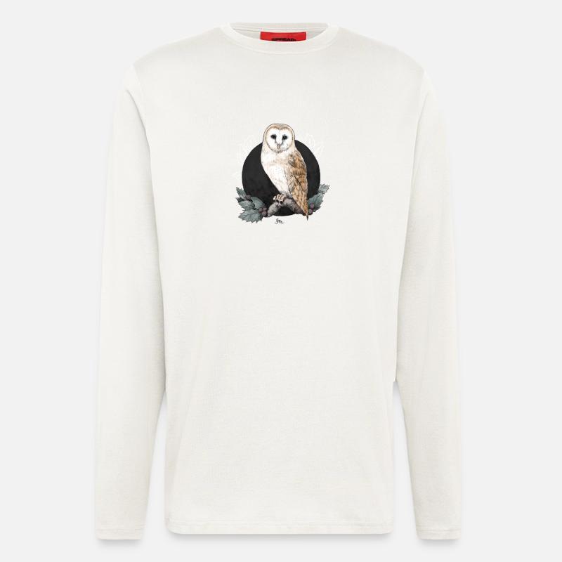 Schleiereule vor Neumond - Langarmshirt - made by SPREAD  - OFF WHITE