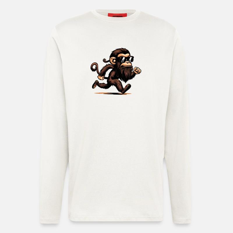 Running Monkey - Longsleeve - made by SPREAD  - OFF WHITE
