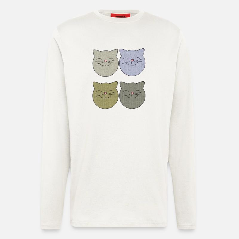 katzen 4er pack - Langarmshirt - made by SPREAD  - OFF WHITE