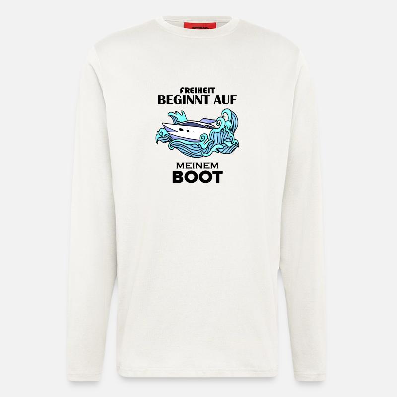 Boote Motorboot - Langarmshirt - made by SPREAD - OFF WHITE