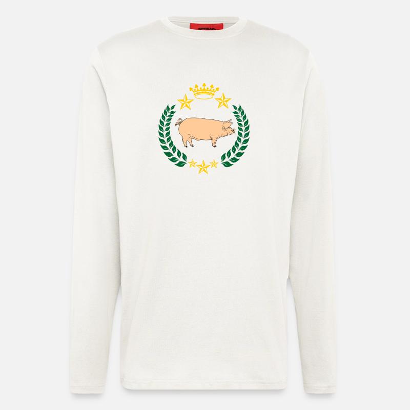 Schwein im Lorbeerkranz befleckt - Langarmshirt - made by SPREAD  - OFF WHITE
