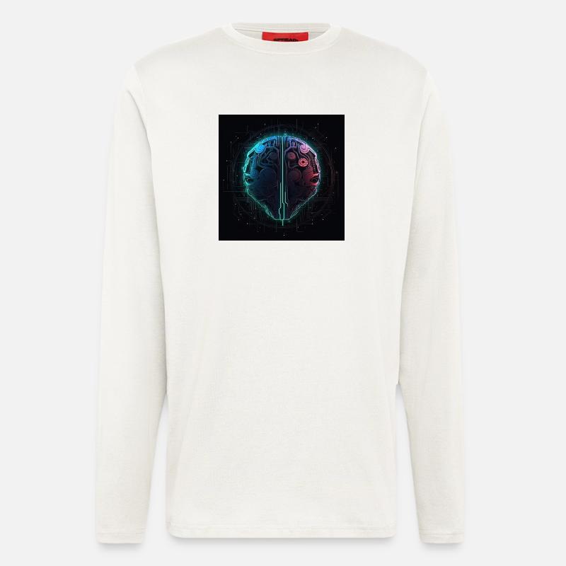 Neon Circuit Brain Split - Longsleeve - made by SPREAD  - OFF WHITE
