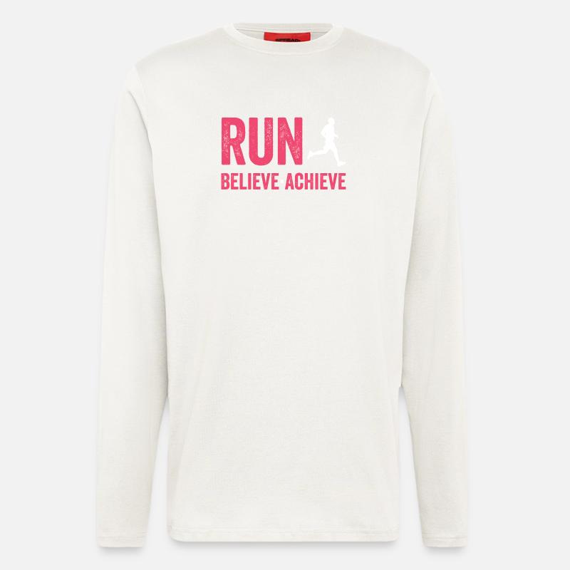 Marathon - Laufen. Glauben. Erreichen. - Langarmshirt - made by SPREAD - OFF WHITE