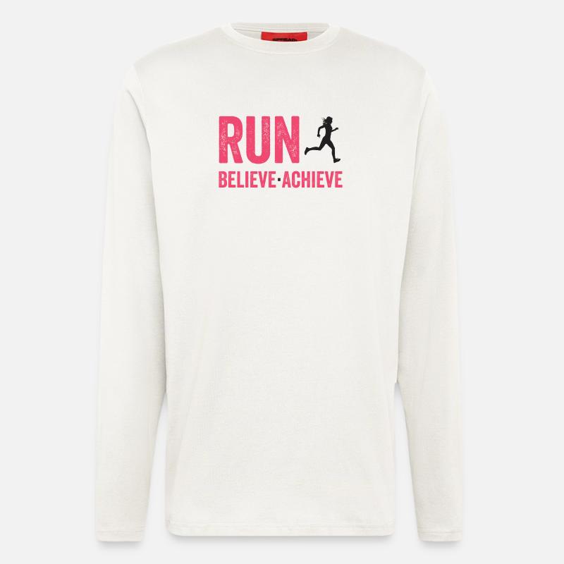 Marathon - Laufen. Glauben. Erreichen. - Langarmshirt - made by SPREAD  - OFF WHITE