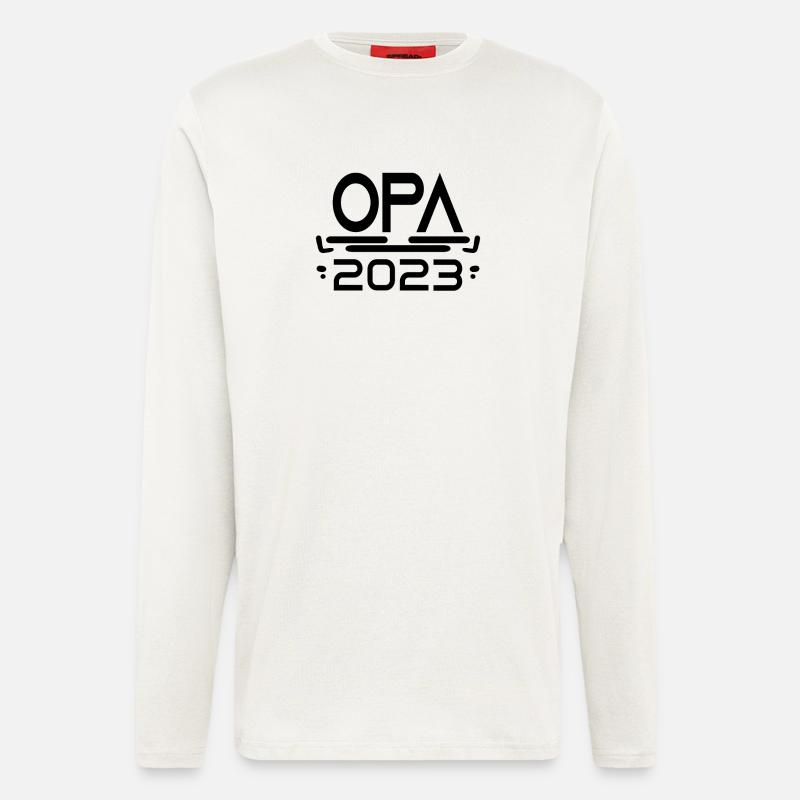 Opa 2023 - Opa werden - Opa Geschenk - Langarmshirt - made by SPREAD - OFF WHITE