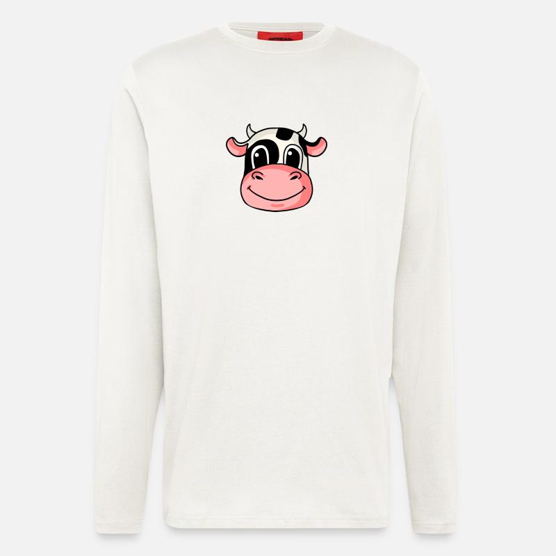 Kuh Kopf - Langarmshirt - made by SPREAD - OFF WHITE