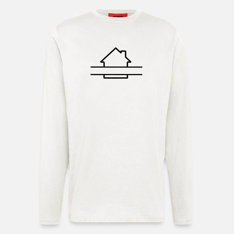 Haus einfaches langes Textbanner - Langarmshirt - made by SPREAD  - OFF WHITE