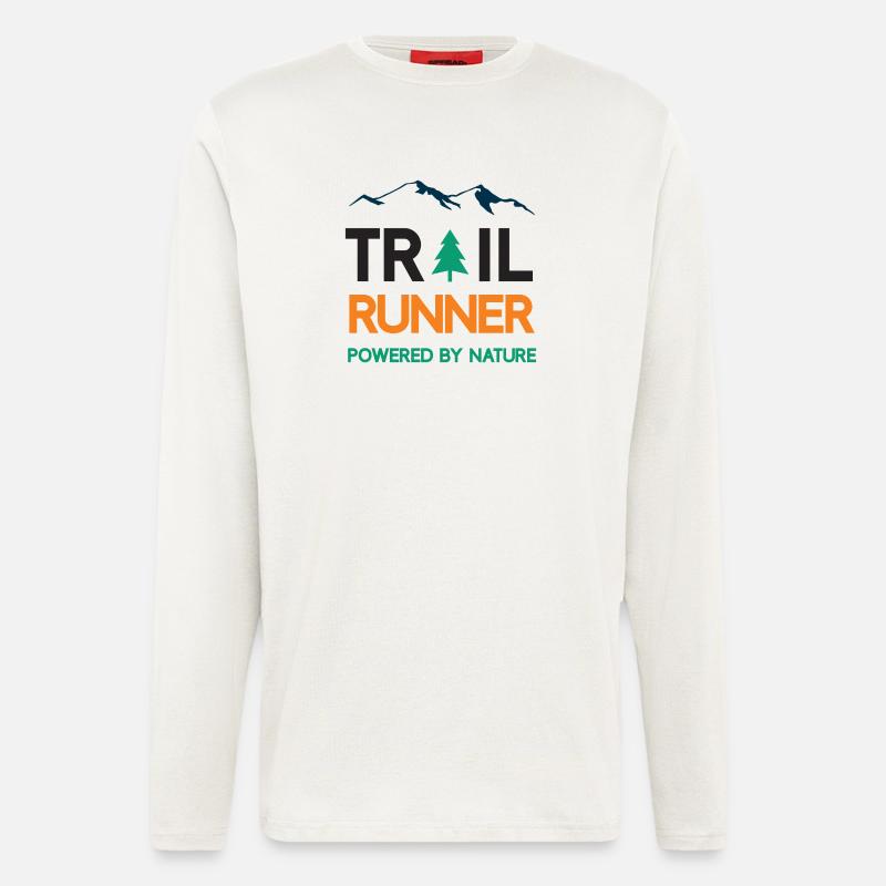 Trail Runner - Powered by Nature - Langarmshirt - made by SPREAD  - OFF WHITE