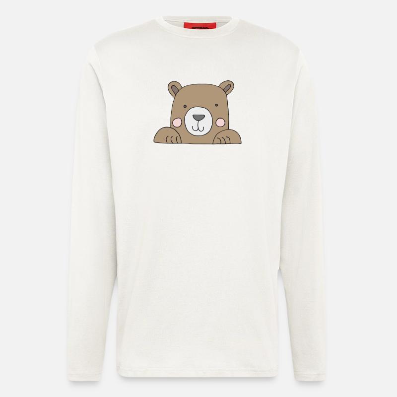 bär kopf süss - Langarmshirt - made by SPREAD  - OFF WHITE