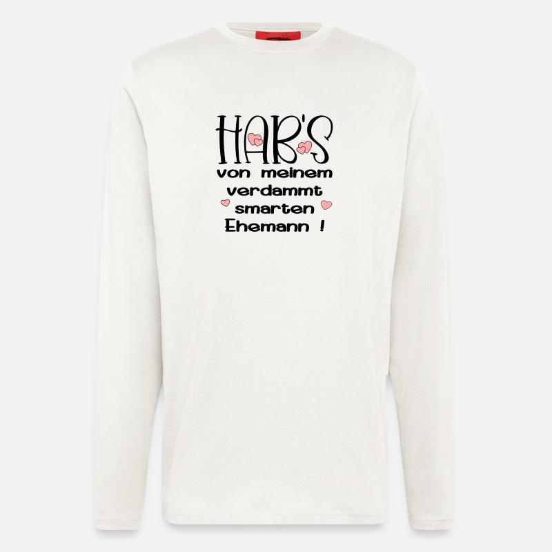 EHEPARTNER SPRÜCHE - SMARTER EHEMANN - HUMOR - Langarmshirt - made by SPREAD  - OFF WHITE