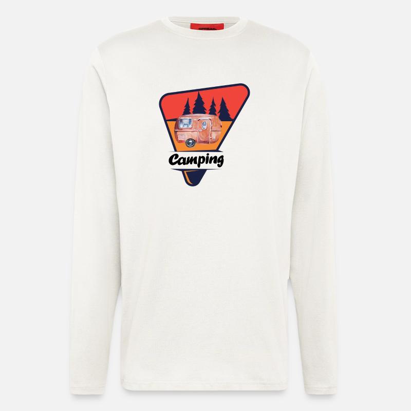 Retro Caravan im Wald - Langarmshirt - made by SPREAD  - OFF WHITE