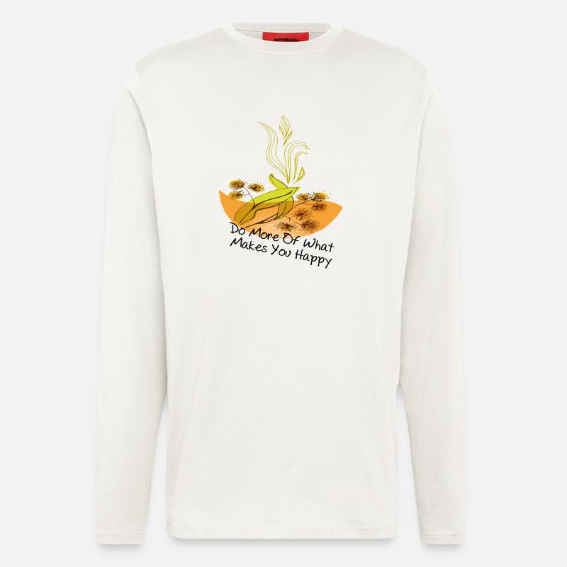 be happy, sei glücklich - Langarmshirt - made by SPREAD  - OFF WHITE