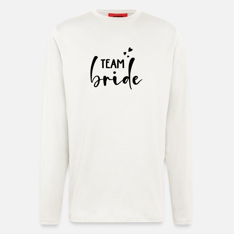 Team Bride Personalisierbar - Langarmshirt - made by SPREAD  - OFF WHITE