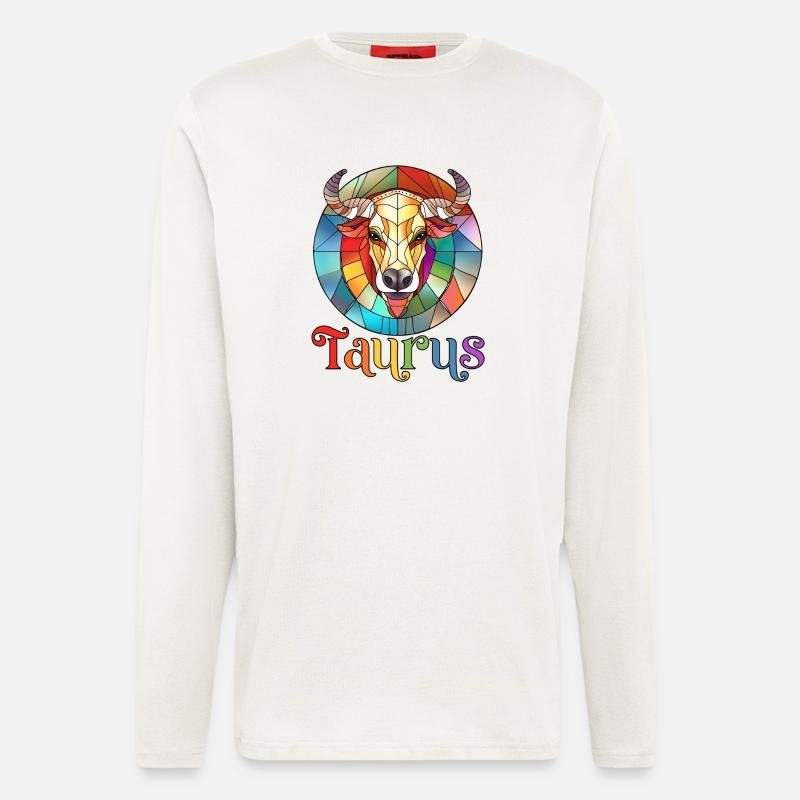 Taurus, zodiac sign, horoscope - Longsleeve - made by SPREAD  - OFF WHITE