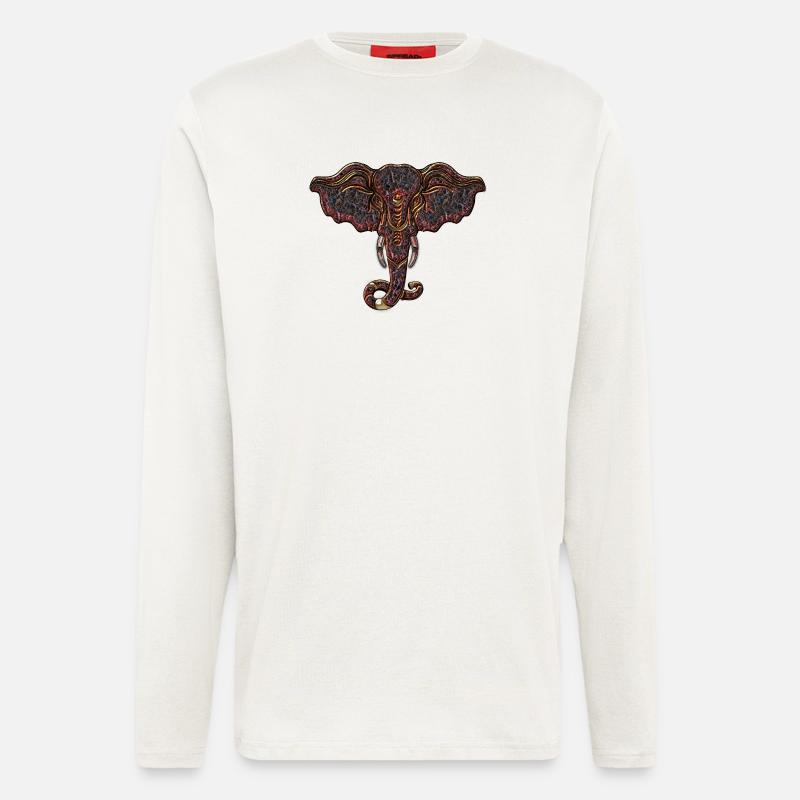 decorative elephant head - Longsleeve - made by SPREAD - OFF WHITE